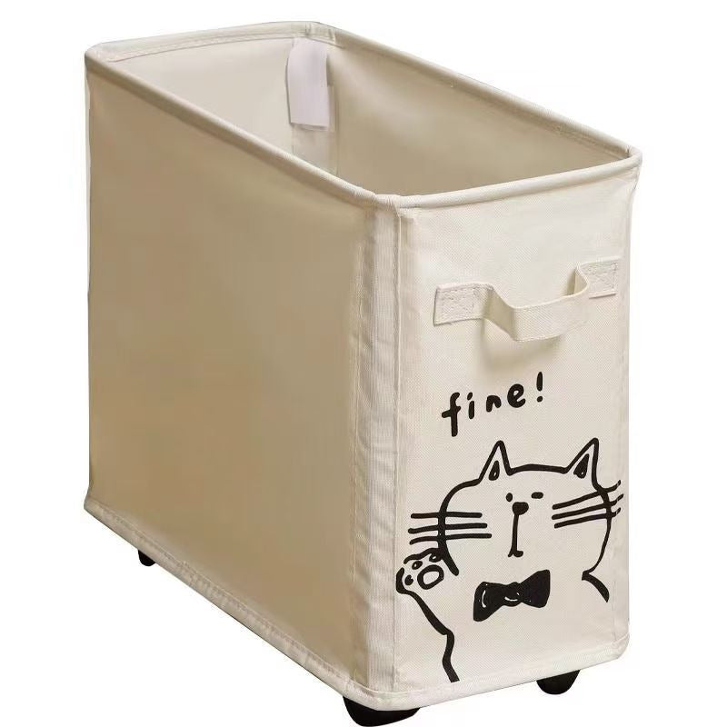 Office under-table storage basket, movable trolley with wheels, foldable storage basket, station bag storage artifact