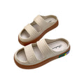 Women's slippers for outdoor wear, 2025 new fairy style sandals, trendy versatile platform slides, cloud-like comfort, thick-soled beach shoes