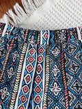 european and american style cross-border children's wear: solid color camisole top & ethnic print long pants two-piece set - exclusively for export