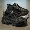 Men's chunky sneakers - spring 2025 new collection - pure white platform sneakers with hidden wedge - athletic running shoes for teens