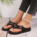 summernew arrival herringbone wedge slippers women's exportplus size women's shoes k-style women's beach butterfly rhinestone slippers