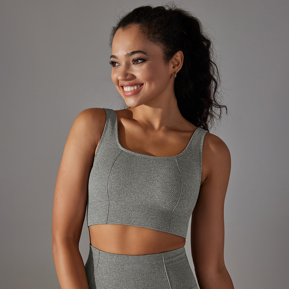 Multi-organ jacquard seamless yoga wear sexy back sports bra topsbubble wrap push-up running fitness vest
