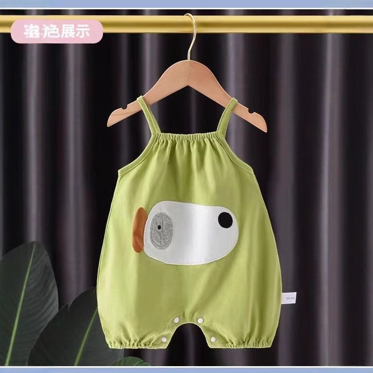 Baby vest summer sling triangle bag butt khaki jumpsuit newborn clothes thin cartoon sling summer clothes