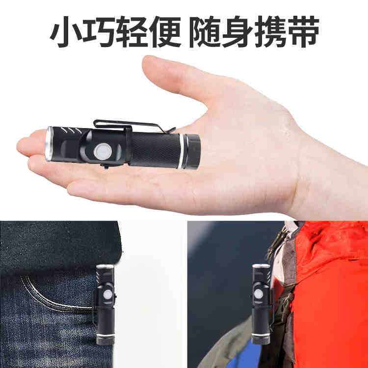 Cross-border new elbow xpg lamp bead c port usb charging magnetic suction pen buckle working light LED strong light flashlight
