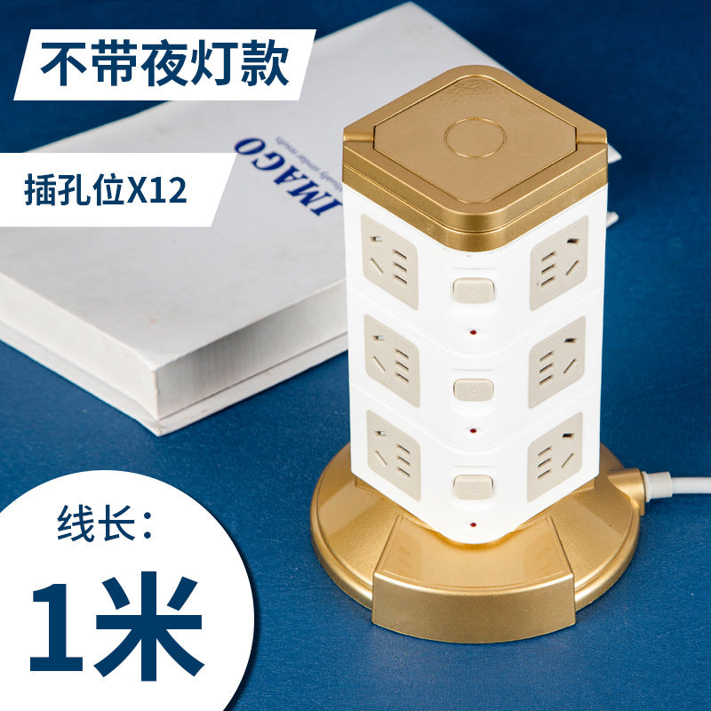 Multifunctional smart socket long line night light plug strip multi-hole plug-in board usb plug-in tower office vertical plug-in