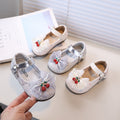 Vancahao girls' bow-tie princess shoes, new korean style for spring/autumn , fashionable soft-soled leather flats for children
