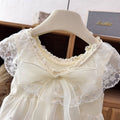 Summer lightweight sweet flutter sleeve romper dress baby princess dress newborn baby girl full month 100-day first birthday outfit