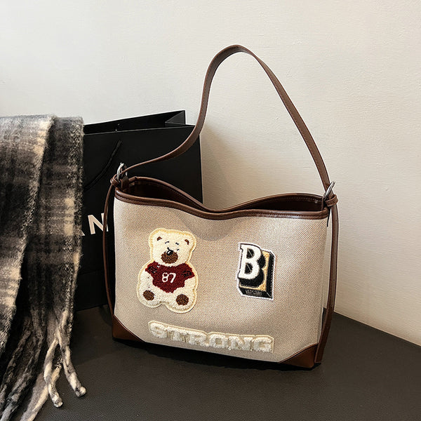 This year, the popular tote bag women's large-capacity bag 2025 new high-texture commuter shoulder bag messenger trendy bag
