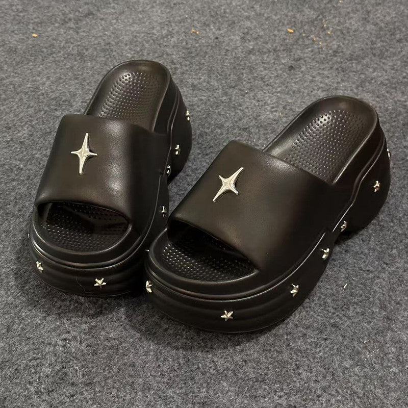 Thick sole rivet slippers for women summer outwearthick sole shit feeling 2026new arrivalsummerpopular sandals wholesale