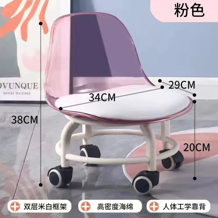 Popular for homemultifunctional beauty seam round stool chair pulley low stool universal wheel small stool with wheels rental room stool