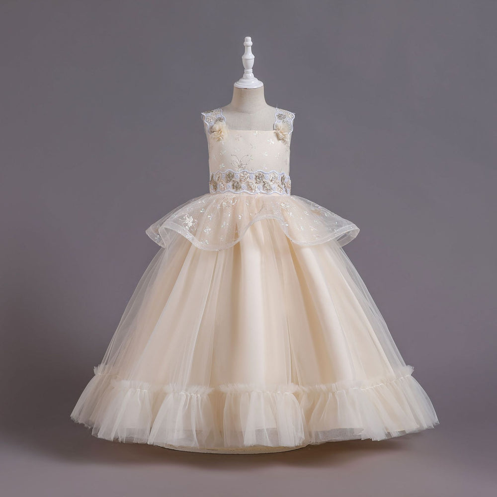 Amazon's new children's dress: patchwork princess gown for girls - high-end, stylish, perfect for hosts, performances, and evening events