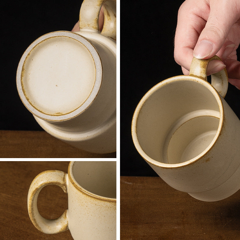 Creative stackable mug retro stoneware kiln cup for home office practical water cup milk cup goblet