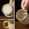 Creative stackable mug retro stoneware kiln cup for home office practical water cup milk cup goblet