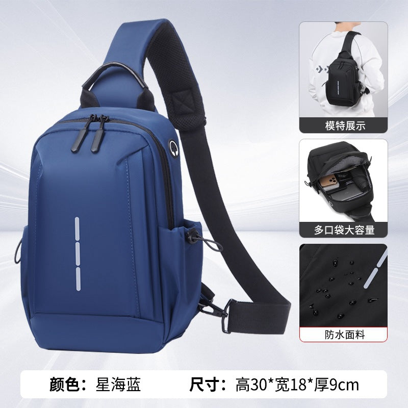Cross-border fashion men's breast bag high-end travel women's messenger bag waterproof and lightweight shoulder bag commuter chest bag tide
