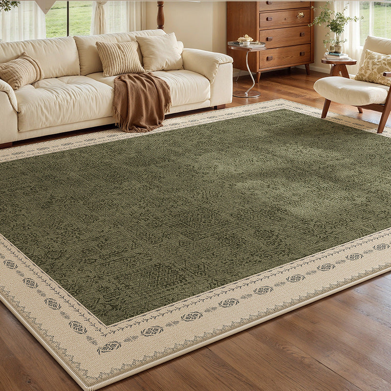 French-style rug for living room, bedroom, bedside, coffee table, sofa - soundproof, vintage, non-slip, summer cooling ice silk mat