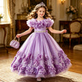 Girl dressexportgirl dress mesh birthday princess dress kids flower tutu dress flower girl wedding dress