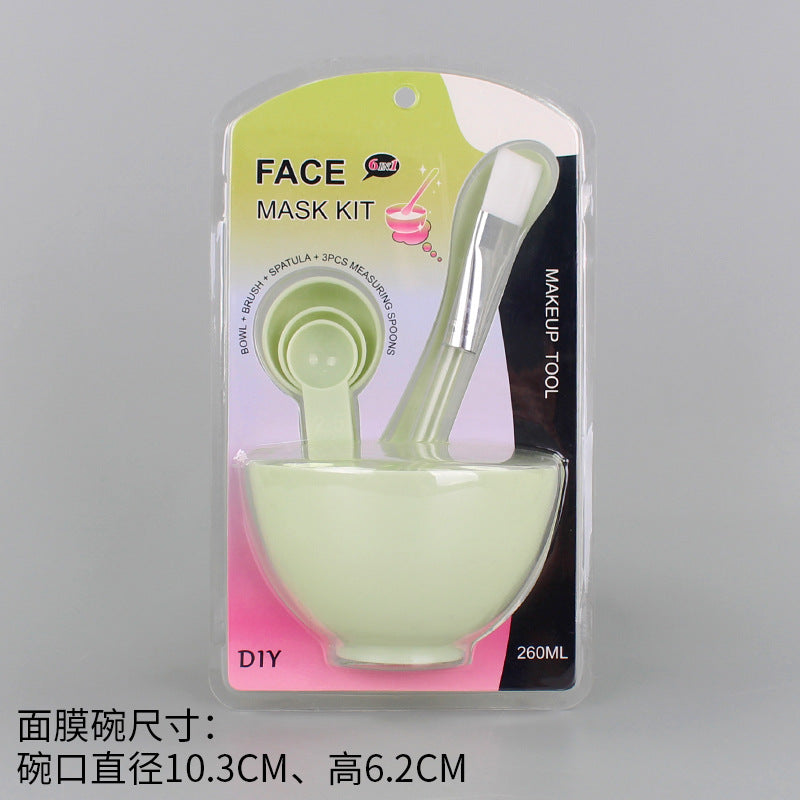 Zhiwei 6-piece suit beauty plastic mask bowl tool mask stick spoon makeup brush large and small size chinese and english version