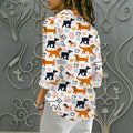 wholesale women's long-sleeved shirts, trendy all-season shirts with popular cross-border print designs, dropshipping available