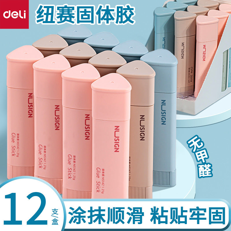Deli NS142 student solid glue formaldehyde-free triangle solid glue large capacity 21g high viscosity glue stick