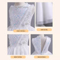 Children's fashionable european and american style mesh tutu dress - sleeveless flower girl dress for piano recitals and runway shows