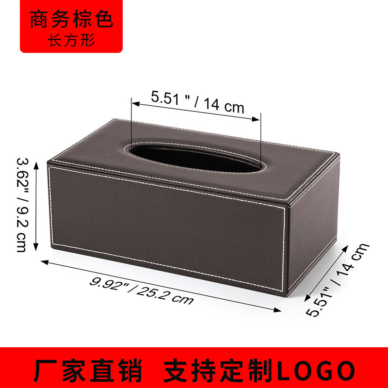 Creative Home Tissue Box Living Room Hotel Leather Carton Modern Simple Office Desktop Carton Wholesale