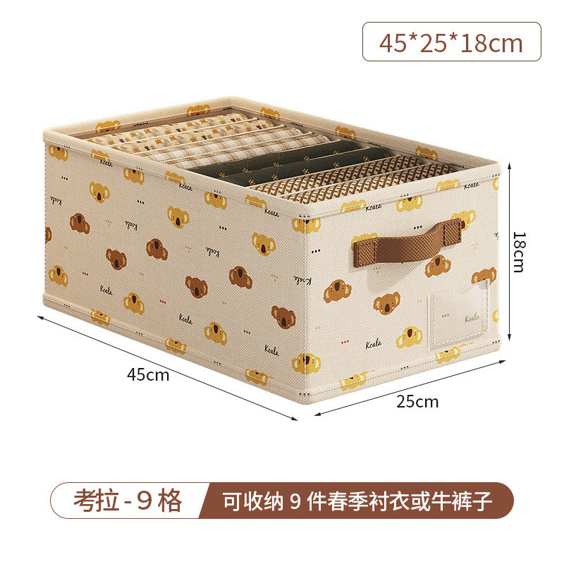 New little red flower divided storage box, underwear organizer, pp board clothes and pants storage solution, clothing storage box