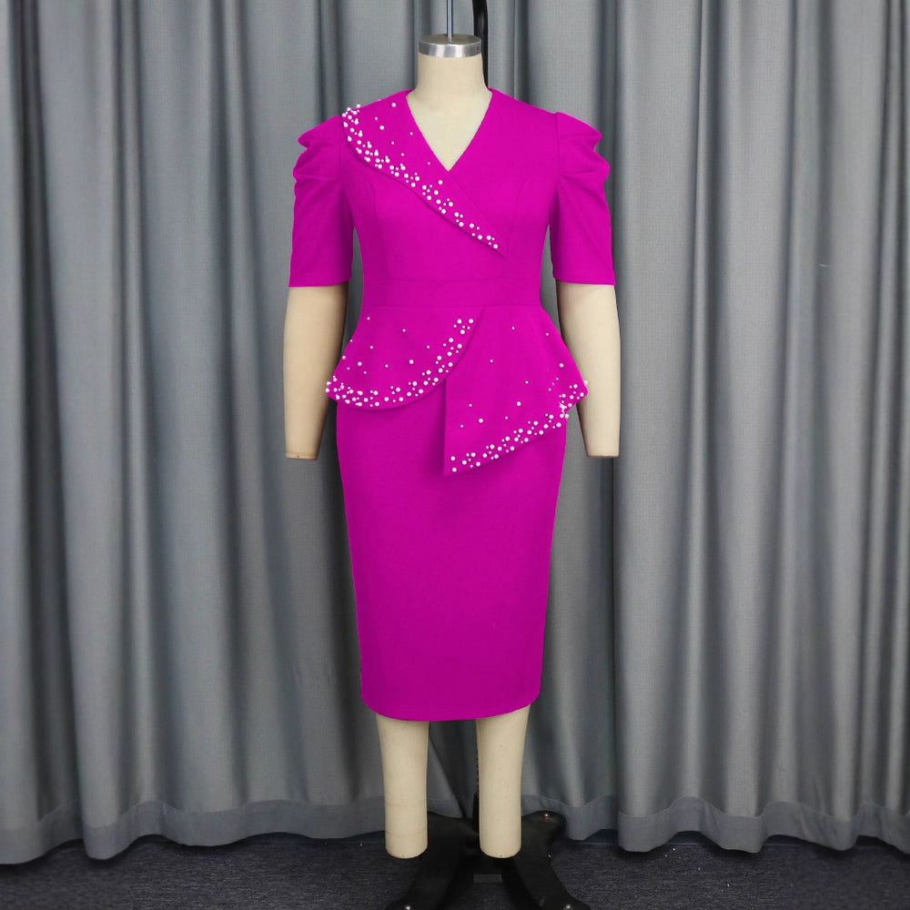 Am041035new arrivalexport beading rufflesdress cross-border party elegant hip skirt dresses