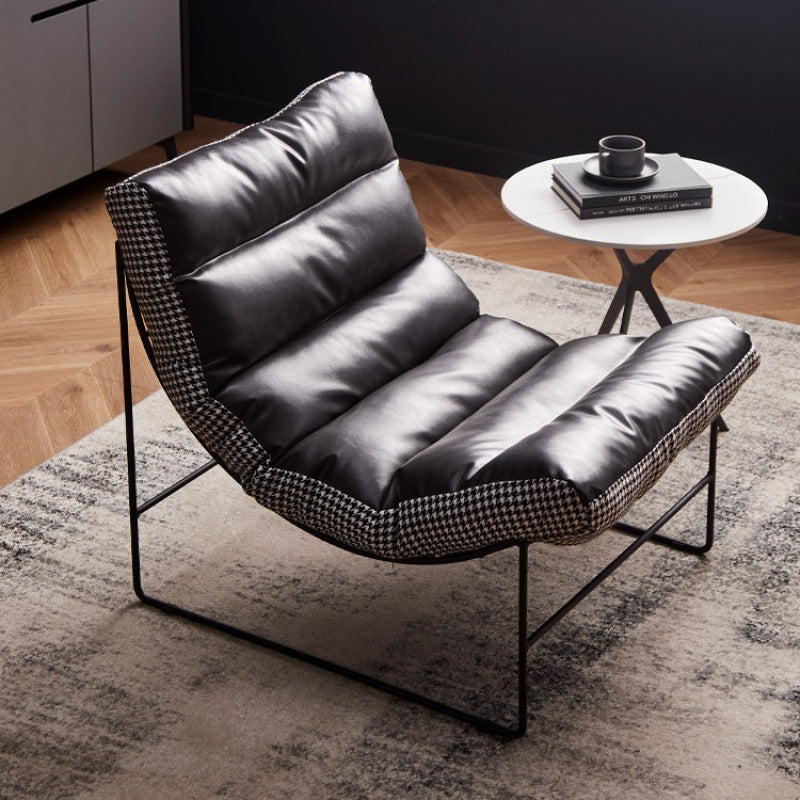 Factory direct living room iron sofa chair bedroom fabric lazy sofa balcony single casual chair popular lounge chair