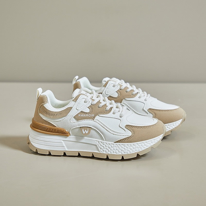 Women's plus size leather sneakers for cross-border e-commerce: new korean style, versatile, flat, non-slip, fashionable casual running shoes