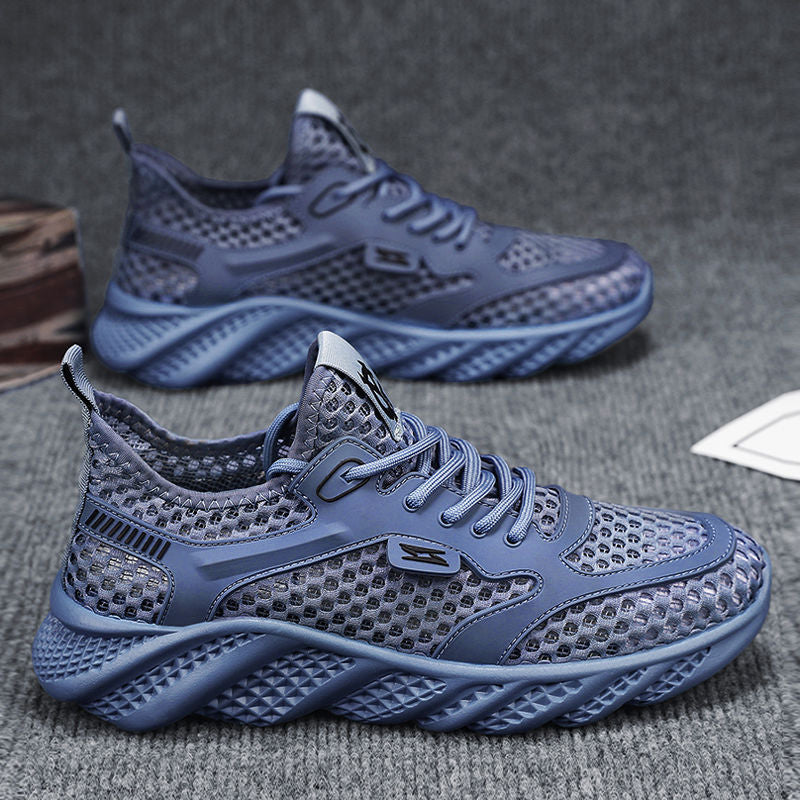 Men's mesh shoes 2024 new summer breathable hollow-out thin mesh men's shoes mesh casual sports running air conditioning shoes
