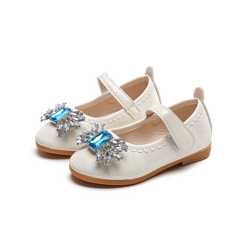 Girls' princess shoes - new spring/autumn fashion, little girl's crystal shoes, baby soft sole shoes, children's flat shoes
