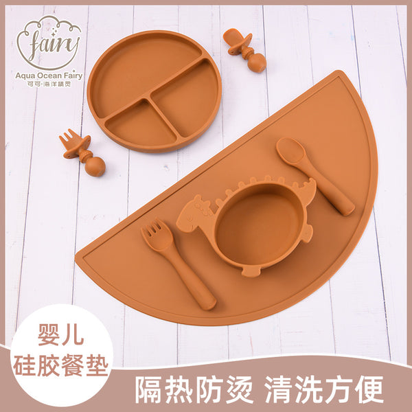 OEM customized simple silicone placemat, non-slip, anti-scalding and anti-spill silicone children's placemat, household silicone thermal insulation mat