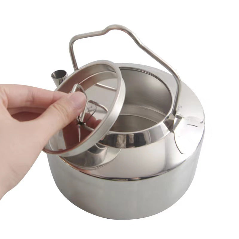 304 stainless steel outdoor portable kettle - camping gear, travel, car cooker, large capacity outdoor camping kettle