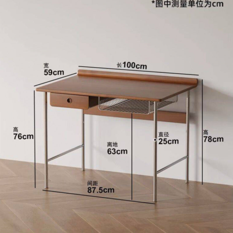 Solid wood desk - retro, compact, light luxury - home study, workstation, minimalist japanese style computer desk, office study table
