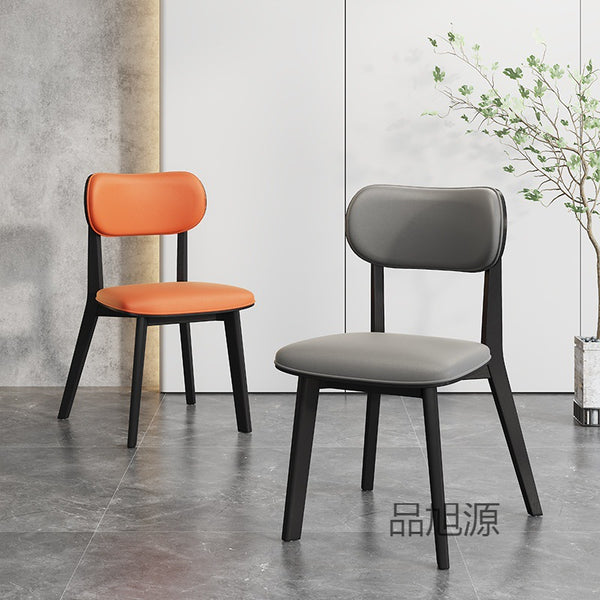 Nordic solid wood dining chair curved back chair small apartment restaurant home decoration modern simple casual soft bag comfortable chair