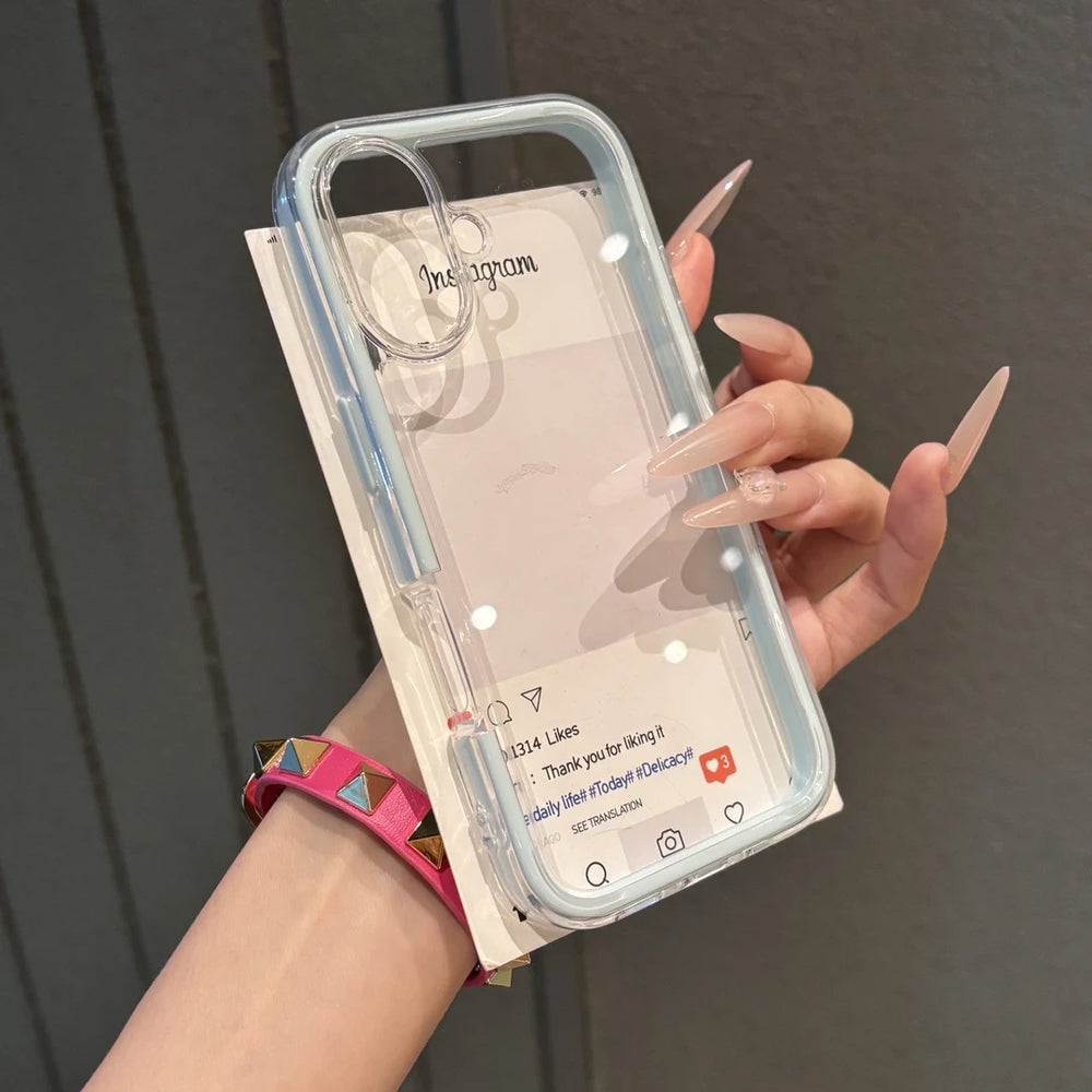Suitable for iphone17promax acrylic transparent mobile phone case apple 16 colorful two-in-one mobile phone protective case