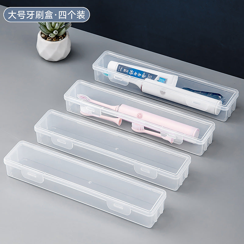 Multifunctional small storage box with lid Transparent plastic storage Toothbrush box Travel toothpaste Electric toothbrush storage box