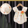 Baby summer romper - adorable baby girl's sleeveless bodysuit - newborn full month celebration princess crawling suit 0194a012