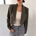 autumn new women's short fashion outerwear high-waisted cropped blazer - new high-end versatile spring style