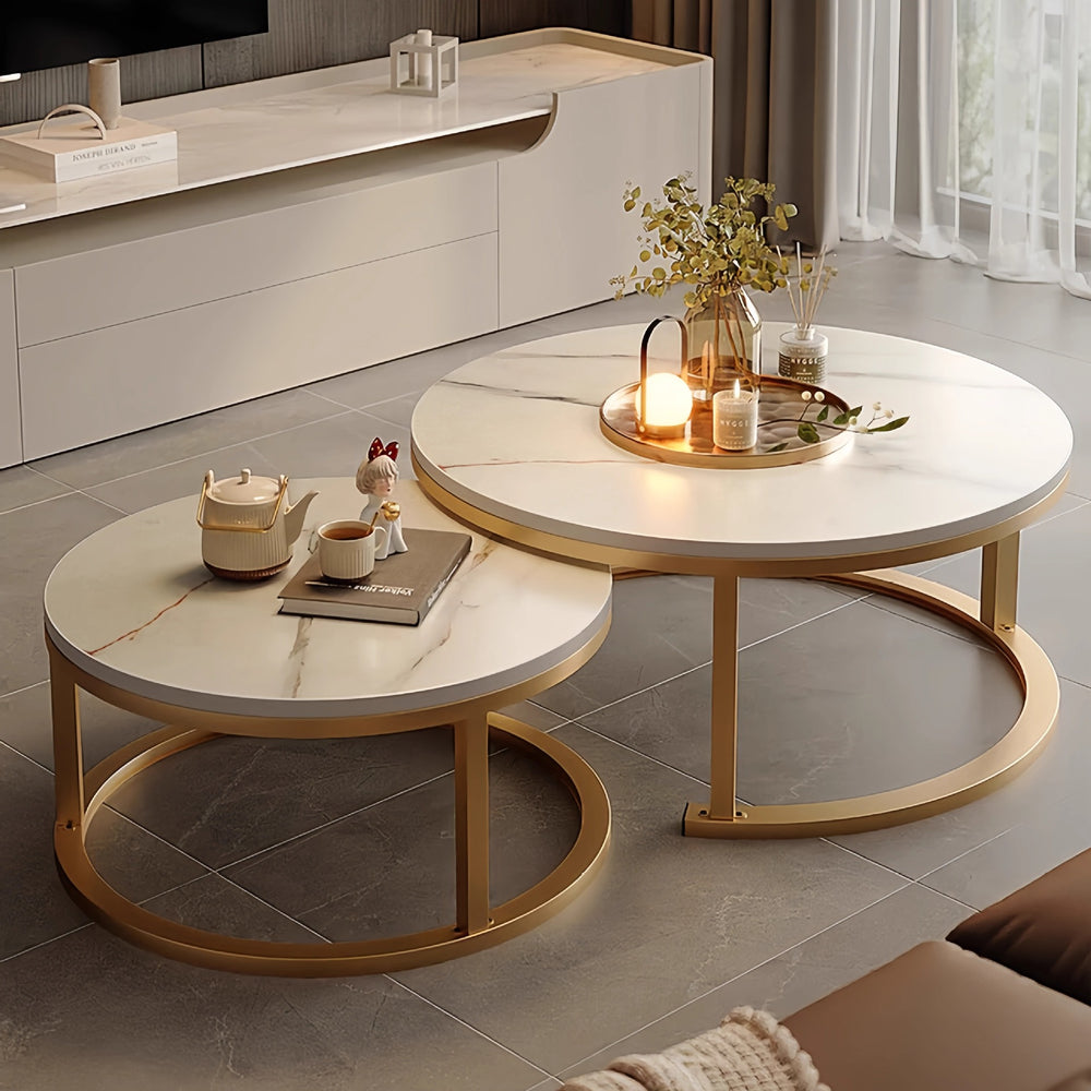 Coffee table living room home round small table small apartment light luxury minimalist modern rental apartment coffee table 2025 new model