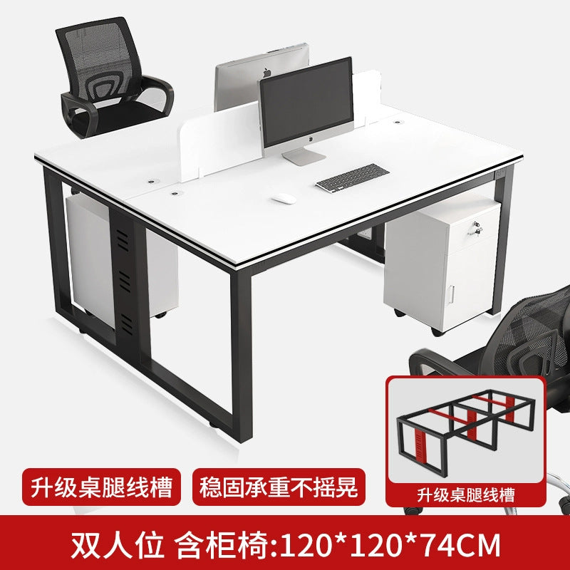 Office desk and chair set - 4, 6, or 8 seater workstation - cardboard office - minimalist modern office desk for employees