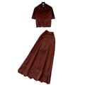 Korean style hollow-out lace tank top and midi skirt set - women's summer slim fit two-piece outfit - commute-friendly, light luxury, and elegant