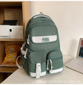 Backpack with multiple flap pocket pants design, junior high school student school bag, travel couple, large capacity, wear-resistant and dirt-resistant, campus style