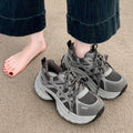 Chunky platform sneakers for women - 2026 spring new arrival: breathable mesh, lightweight, height-boosting, casual athletic running shoes for petite women