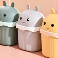 Creative desktop trash can with lid - perfect for office, home, bedroom, living room, kitchen - waste bin, sanitary bucket, tabletop paper basket