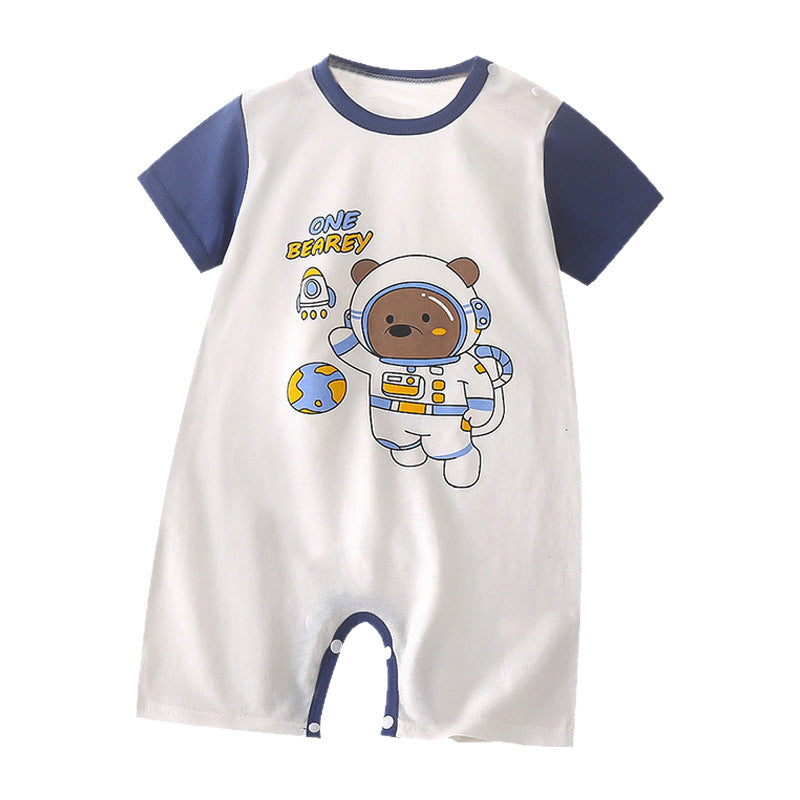 Kids' summer short-sleeve romper, newborn bodysuit, infant cotton onesie, baby boy and girl playsuit
