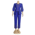 Aliexpress  style slim-fit office lady two-piece set: top and pants, european and american  foreign trade plus size women's clothing