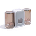 New toothbrush holder and cup set, wall-mounted, no-drill installation, perfect for home use. includes a toothbrush rack and automatic toothpaste dispenser