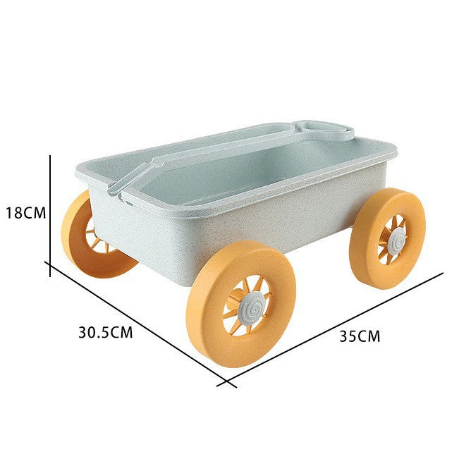 Beach toy set for kids: wheat straw thickened, drop-resistant sand bucket, hourglass, sand shovel, and water play toys for the beach