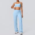 Sexy suspender back high waist hip lifting loosestraight-leg sports pants suit quick-drying running yoga fitness wear for women